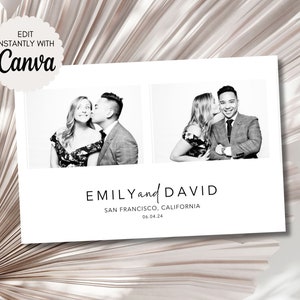 Minimalist Photo Booth Template Modern Wedding Simple Design Graduation Party Birthday Baby Shower Bridal Canva Editable Glam Booth 2004