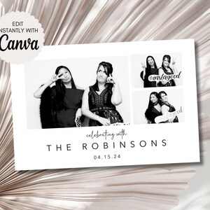 Minimalist Photo Booth Template Modern Wedding Simple Design Graduation Party Birthday Baby Shower Bridal Canva Editable Glam Booth 2004