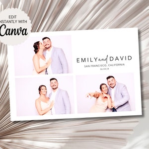Minimalist Photo Booth Template Modern Wedding Simple Design Graduation Party Birthday Baby Shower Bridal Canva Editable Glam Booth 2004