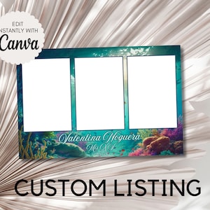 CUSTOM LISTING Photo Booth Design Photobooth Overlay Editable Template Canva 4x6 Layout