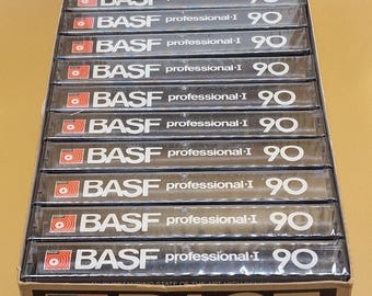 BASF PROFESSIONAL-I 90 10PACK Blank Audio Cassette Tape (Sealed) NOS! New!