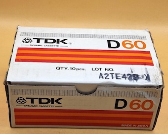 TDK D 60 10PACK 1982 USA Blank Audio Cassette Tape (Sealed) NOS! New!