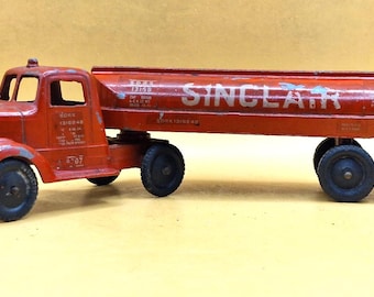 Vintage Tootsietoy Sinclair Tanker Truck Diecast Metal Semi Truck Chicago USA 22cm Oil Tanker Toy