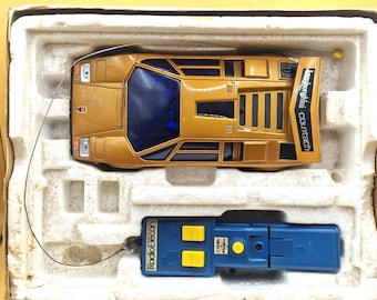 Vintage Shinsei Lamborghini Countach Radio Elecon RC Car Boxed Working Japan Remote Control Rare 1980s Collectible