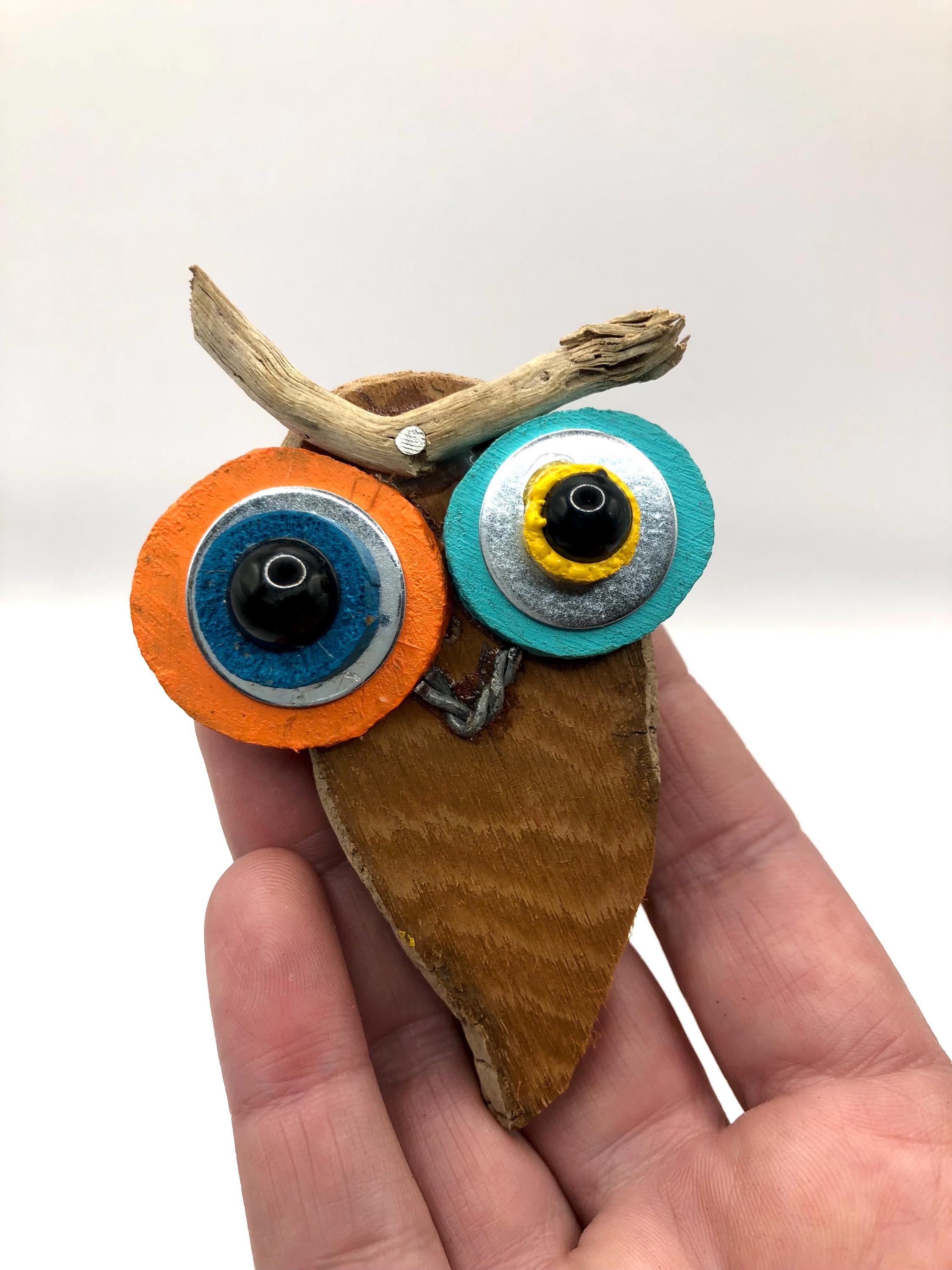 Grande Chouette En Bois Sculpté à Suspendre - Style Celtique, Ailes Déployées !
