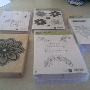 Sellos, stampin up, sellos varios, sellos de goma, sellos nuevos, 5 juegos, diseño de tarjetas, scrapbooking, tiempo en familia,