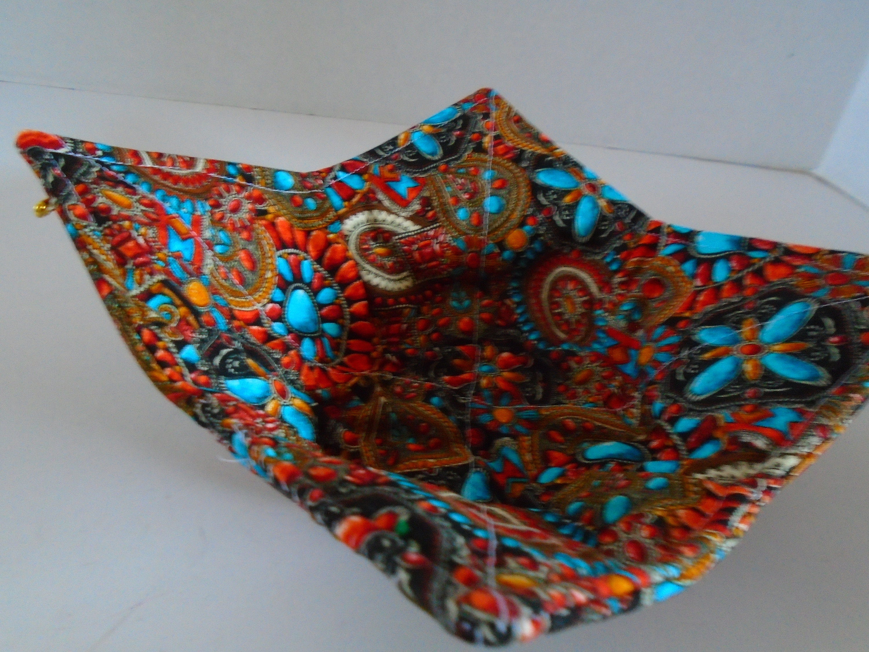 Southwest turquoise and orange Bowl Cozy