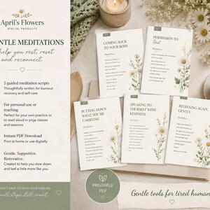 5 Guided Meditations for Burnout Recovery | Self-Care Scripts (Digital PDF)