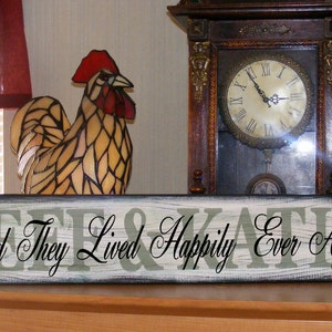 COUPLES -Happily Ever After Wood Sign, PERSONALIZED FREE