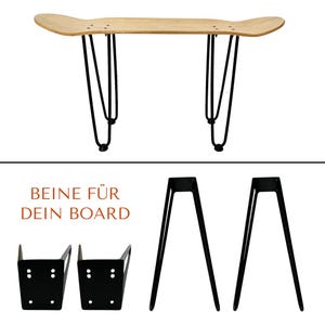 Skateboard Legs - Turn your skateboard into a cool piece of furniture - Skateboard Bench, Stool, Side Table - Gift for Skaters
