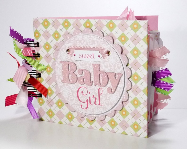 Baby Girl Scrapbook Mini Album Premade Sweet Baby Girl Baby Etsy