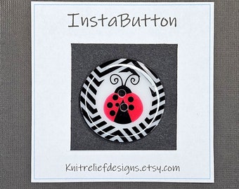 INSTABUTTON Instant Button, Rainbow Shawl Scarf Cowl Button Pin Closure Ladybug