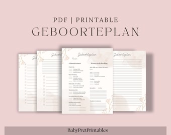 Birth plan | Birth planner| Baby delivery| Printable| Dutch