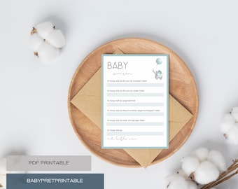 Babyshower spelletjes | Babyshower invulkaarten | Babyshower Quiz | Nederlands | Printable