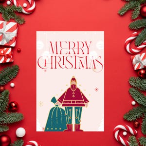 Carina cartolina di Buon Natale, cartolina di Buon Natale, regalo di Natale di Felice Anno Nuovo, cartolina di Natale per i genitori, cartolina di Natale per nonni e bambini