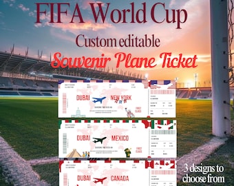 Souvenir de la carte d'embarquement de la Coupe du monde 2026. Affiche du logo de la Coupe du monde. Impression artistique de la Coupe du monde de football. Cadeau Coupe du monde 2026 pour les amateurs de football