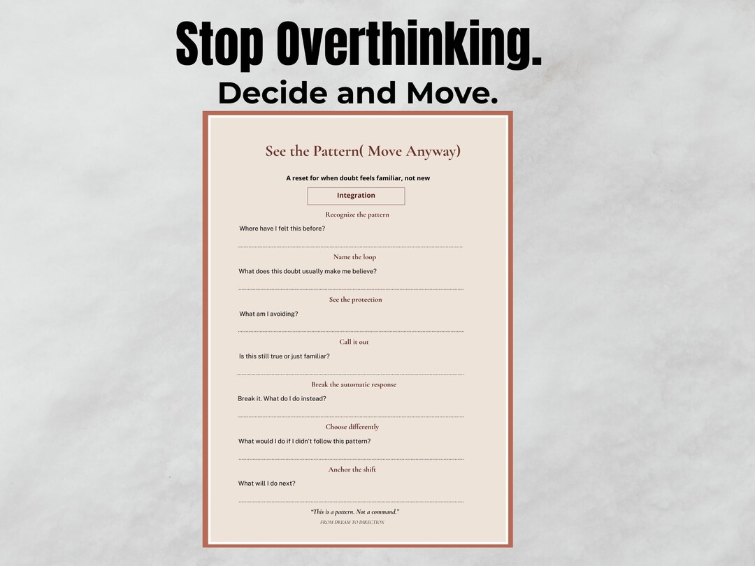 Self Doubt Worksheet.pdf Decision Making Worksheet for Overthinking | Self Doubt Printable ...