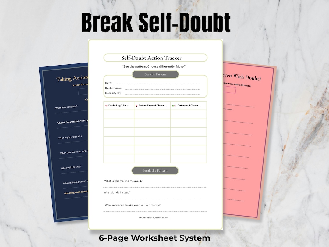 Self Doubt Worksheet.pdf Self-doubt Worksheets Bundle | Overthinking, Inner Critic & Mindset ...