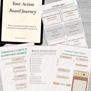 Focus Flow: El Kit de Inicio para la Claridad: Tablero de Acción con un Objetivo, Seguimiento Diario, Lista de Verificación + Tarjetas de Mantras / Vision Forge 360™