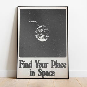 Trouvez votre place dans l’impression minimaliste de l’espace - Impression du système solaire, Impression de la pépinière spatiale, Décoration murale pour enfants, Pépinière Montessori, Décor de l’école à la maison