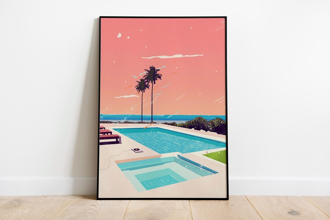 Cozy Pool Poster - Tropical Summer Decor - Swimming Pool - Modern Beach ...