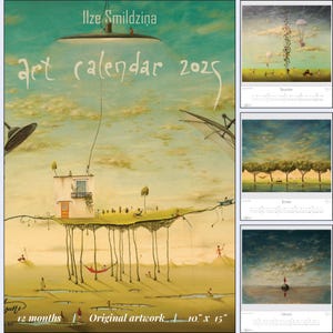 Calendario da parete di arte astratta 2025. Poster da 10 x 15 pollici con opere d'arte originali, colori vivaci e carta di alta qualità: regalo perfetto.