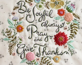 Be Joyful embroidery pattern PDF