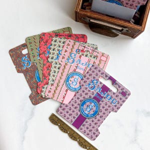 Sajou-lint kloskaartjes | Set van zes bloemen