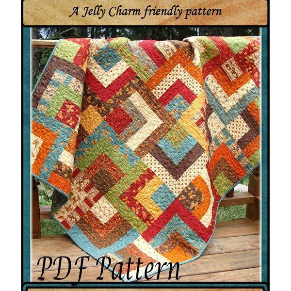 PDF Quilt Pattern Scrappy Trails Jelly Charm Friendly pattern Carlene Westberg Designs