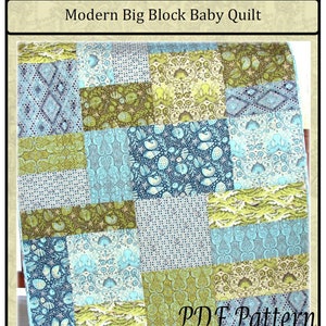 PDF Quilt Pattern Seaworthy Modern Big Block Quilt pattern Carlene Westberg Designs image 1