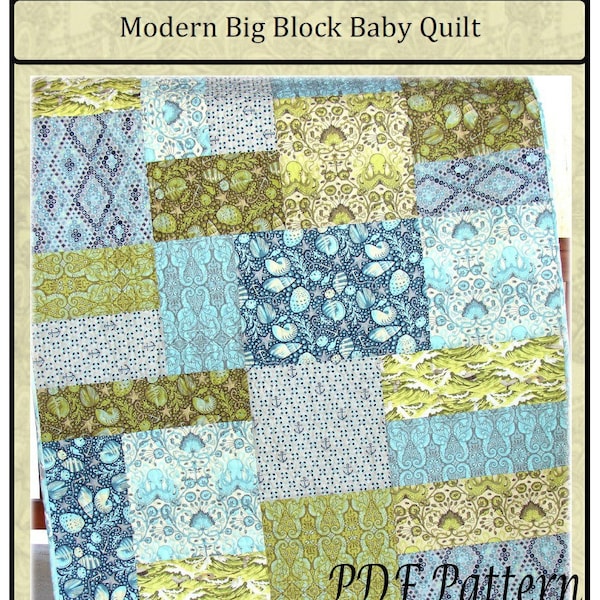 PDF Quilt Pattern Seaworthy Modern Big Block Quilt pattern Carlene Westberg Designs