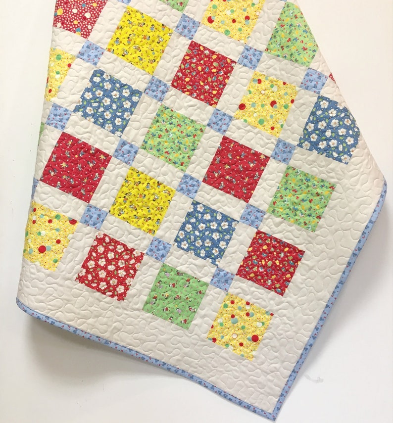 Baby Girl Quilt Nursery Crib Bedding Patchwork and Lattice Etsy