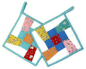 Hot Pads-Pot Holders-1930s Style Windmill-Quilted (Set of 2)