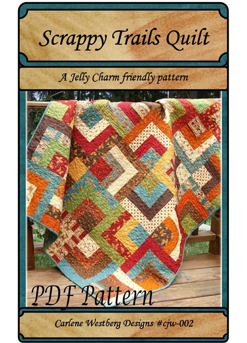 PDF Quilt Pattern Scrappy Trails Jelly Charm Friendly pattern Carlene Westberg Designs image 1