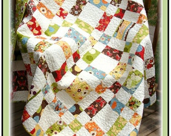 PDF Quilt Pattern Scatter Patch  Double Snuggle Lap Quilt for Two Carlene Westberg Designs