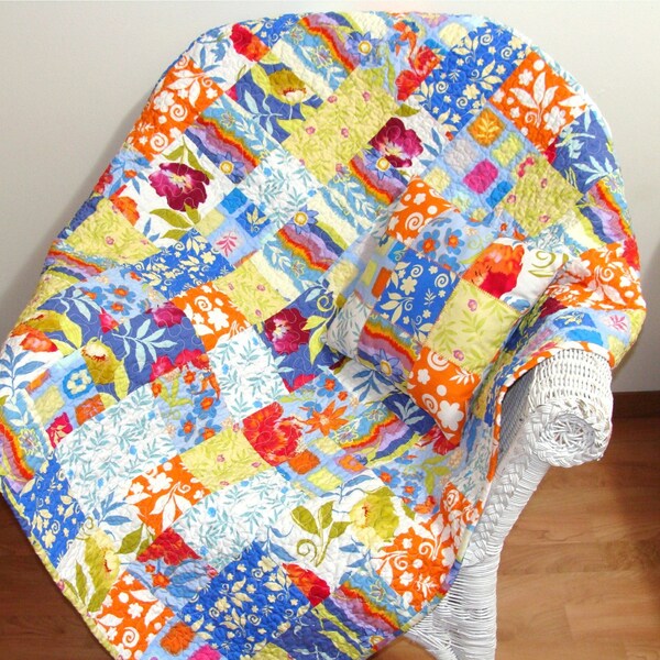 Happy Go Lucky Baby Quilt with matching Pillow