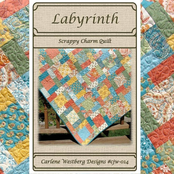 Labyrinth Scrappy Charm Quilt Pattern cjw-014 Carlene Westberg Designs