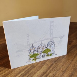 Stampa artistica USA - Disegno di San Francisco - Arte di viaggio - Schizzo architettonico - Biglietto fatto a mano - Arte della città americana - Biglietti di auguri - USA