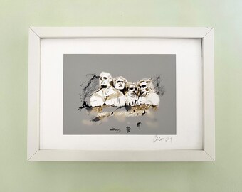 Mount Rushmore Print: Signed Limited Edition Architectural Sketch