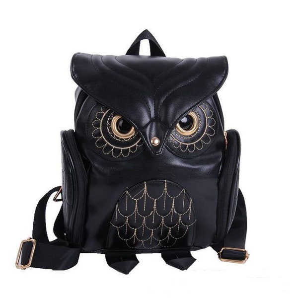 Japanese and Korean trends women's Owl backpack leisure travel bag, fashion personality cartoon Backpack Japanese and Korean trends backpack