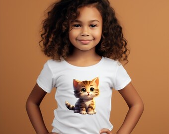 Kinder Shirt mit süßer Katze