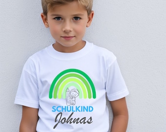 Personalisiertes Shirt für das Schulkind|Regenbogen|