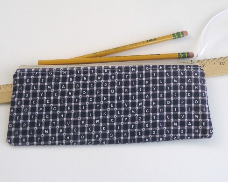ABCs Pencil Case in a retro 90s print cotton Vegan School Etsy