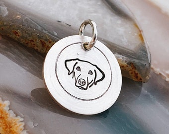 Labrador Dog Charm - Sterling Silver Dog Charm - Add to Your Favorite Chain