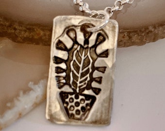 Succulent Cactus House Plant Necklace in Sterling Silver - Succulent Jewelry