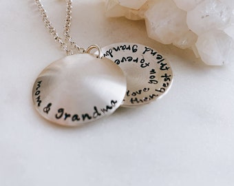 Poetry Necklace - Generations Necklace Personalized - Mom Daughter Grandmother