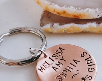 Custom Copper Keyring - Hand Stamped - Father's Day Gift - Personalized Hand Stamped Copper Keyring