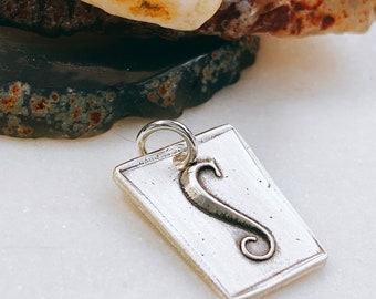 Initial Charm - Hand Crafted in Sterling Silver - Wax Seal Charm - Kiln Fired - Personalized Gift for Her