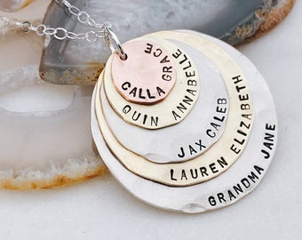 Grootmoeder Ketting - Gepersonaliseerd cadeau voor oma - hand gestempelde ketting - gepersonaliseerde ketting - gepersonaliseerd cadeau voor oma