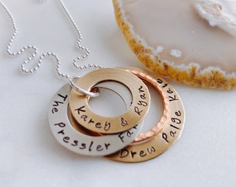 Personalized Washer Necklace Hand Stamped